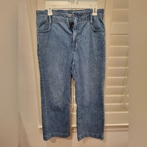 J. Crew Re-Imagined Wide Leg Cropped Light Blue Jeans